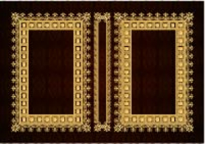 وکتور کادرو حاشیه خطی با طرح اسلیمی طلایی و زرشکی